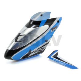 BLH3318A  	 Blade Nano CP X Complete Blue Canopy w/Vertical Fin 